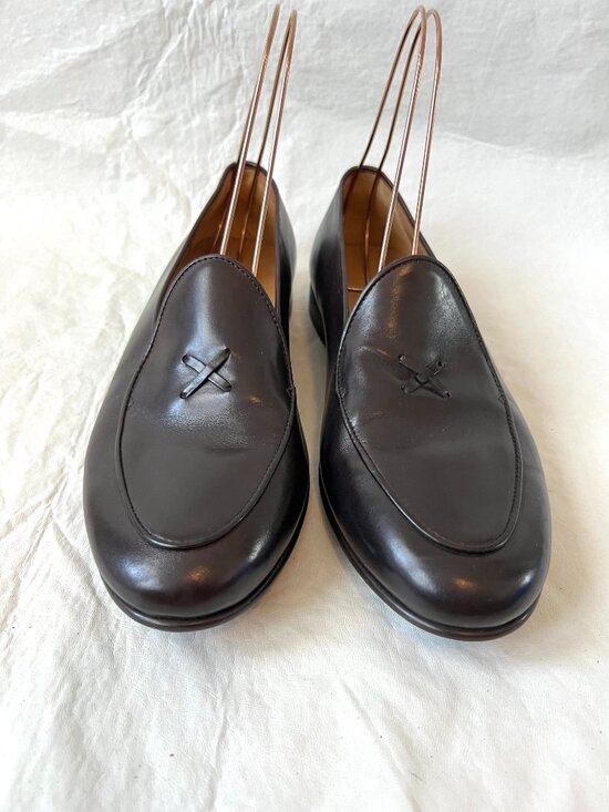 Del Toro loafer dark brown leather Milano slip on shoes US mens 11 EU 44 main image 8